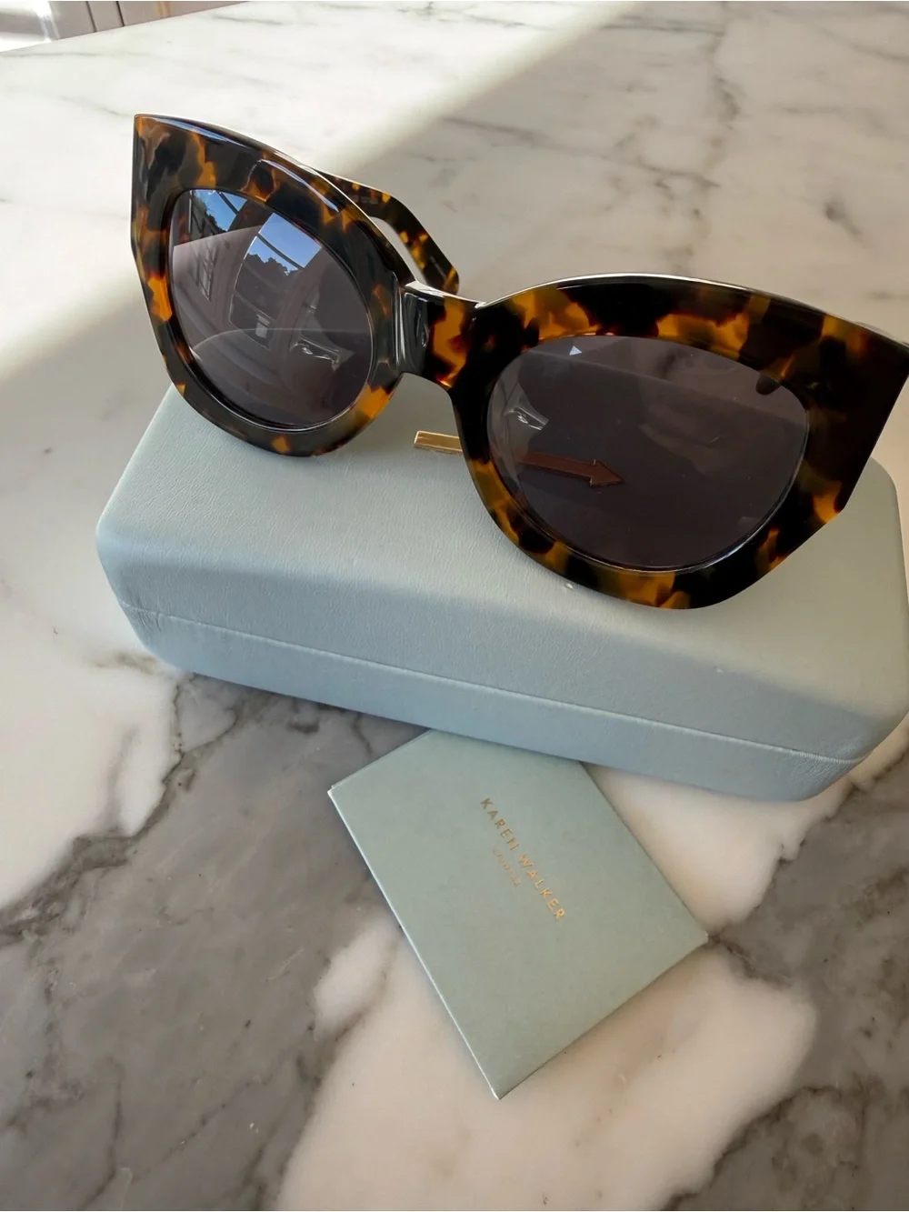 Karen Walker Tortoiseshell Cat-Eye Sunglasses - Northern Lights style name